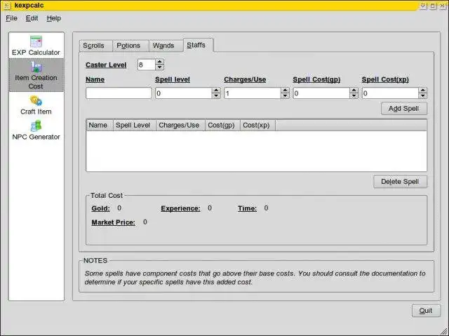 Descărcați instrumentul web sau aplicația web DnD Experience Calculator pentru a rula online în Linux