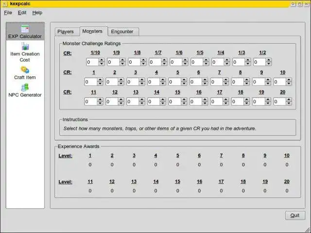 Download web tool or web app DnD Experience Calculator to run in Linux online