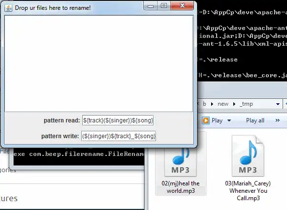 Download web tool or web app DND Rename - easy file renamer