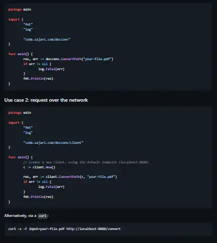 Download web tool or web app docconv