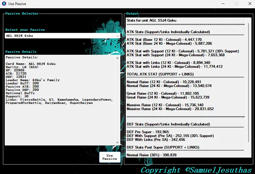 Download web tool or web app Dokkan Passive Generator