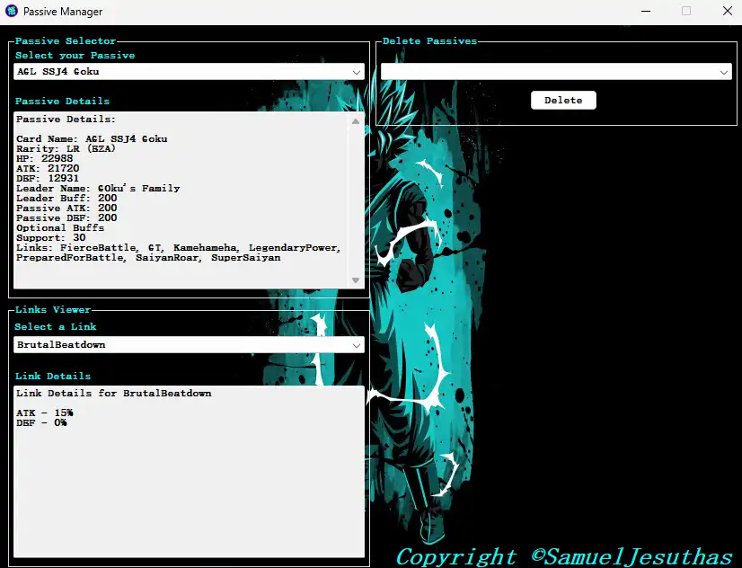 Download web tool or web app Dokkan Passive Generator