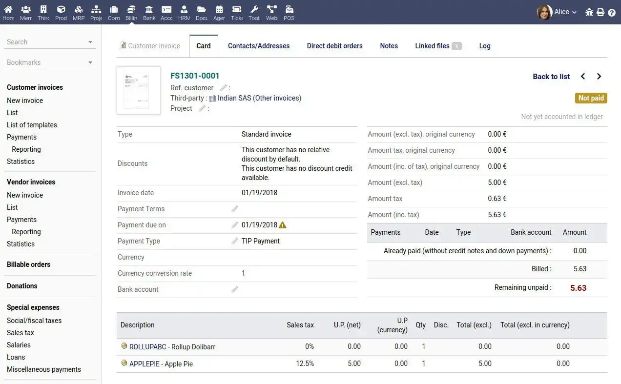 Muat turun alat web atau aplikasi web Dolibar ERP - CRM