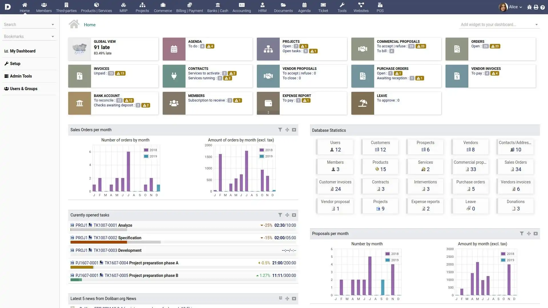 ดาวน์โหลดเครื่องมือเว็บหรือเว็บแอป Dolibarr ERP - CRM