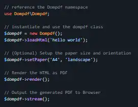 Download web tool or web app Dompdf