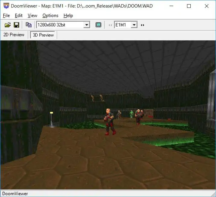 ดาวน์โหลดเครื่องมือเว็บหรือเว็บแอป DoomViewer เพื่อทำงานใน Windows ออนไลน์ผ่าน Linux ออนไลน์