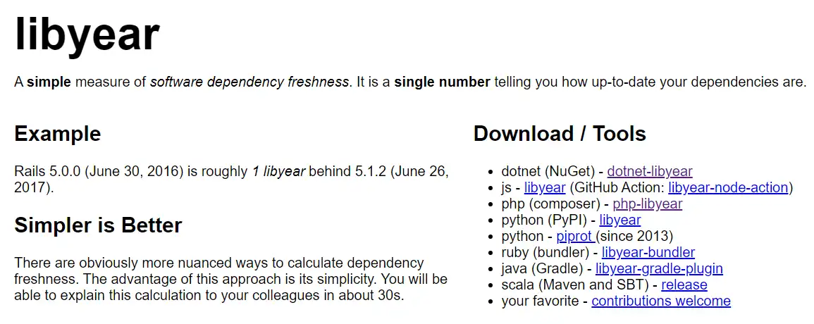 قم بتنزيل أداة الويب أو تطبيق الويب dotnet-libyear