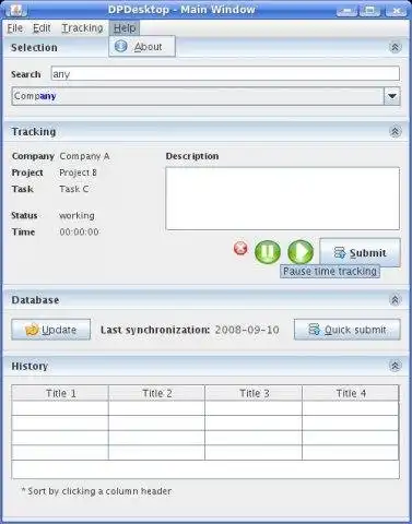 Download web tool or web app dotProject Desktop Tracking