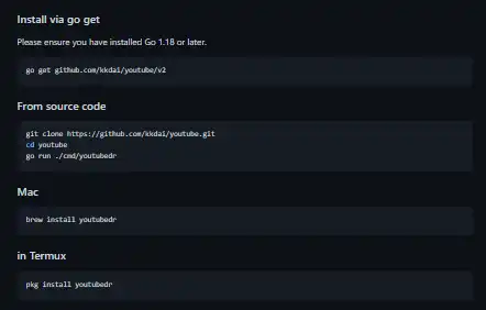 Muat turun alat web atau aplikasi web Muat turun Video Youtube di Golang