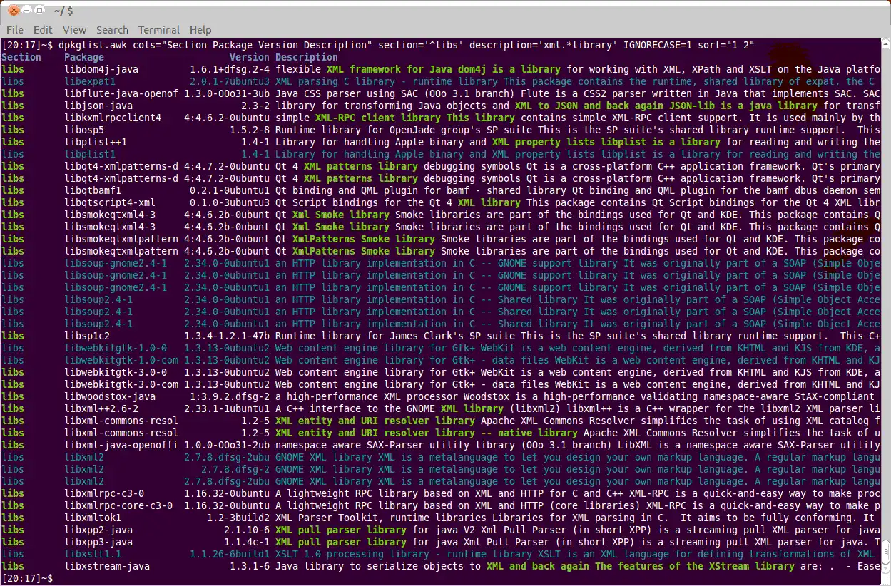 Download web tool or web app dpkglist.awk
