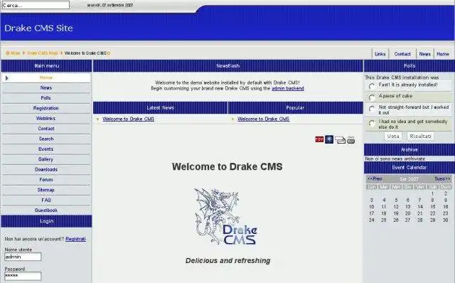 Завантажте веб-інструмент або веб-програму Drake CMS
