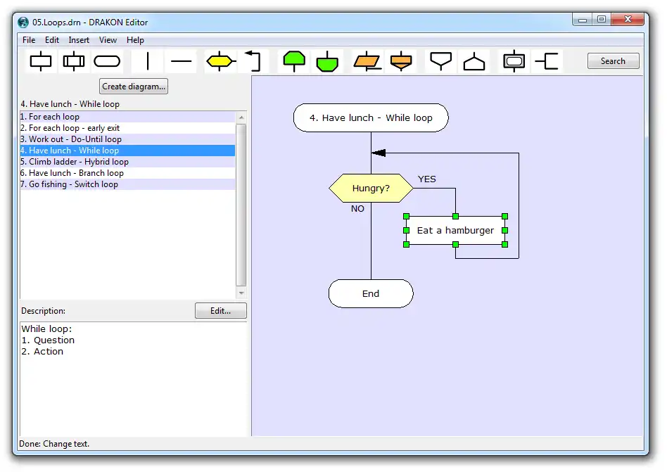 Scarica lo strumento web o l'app web DRAKON Editor