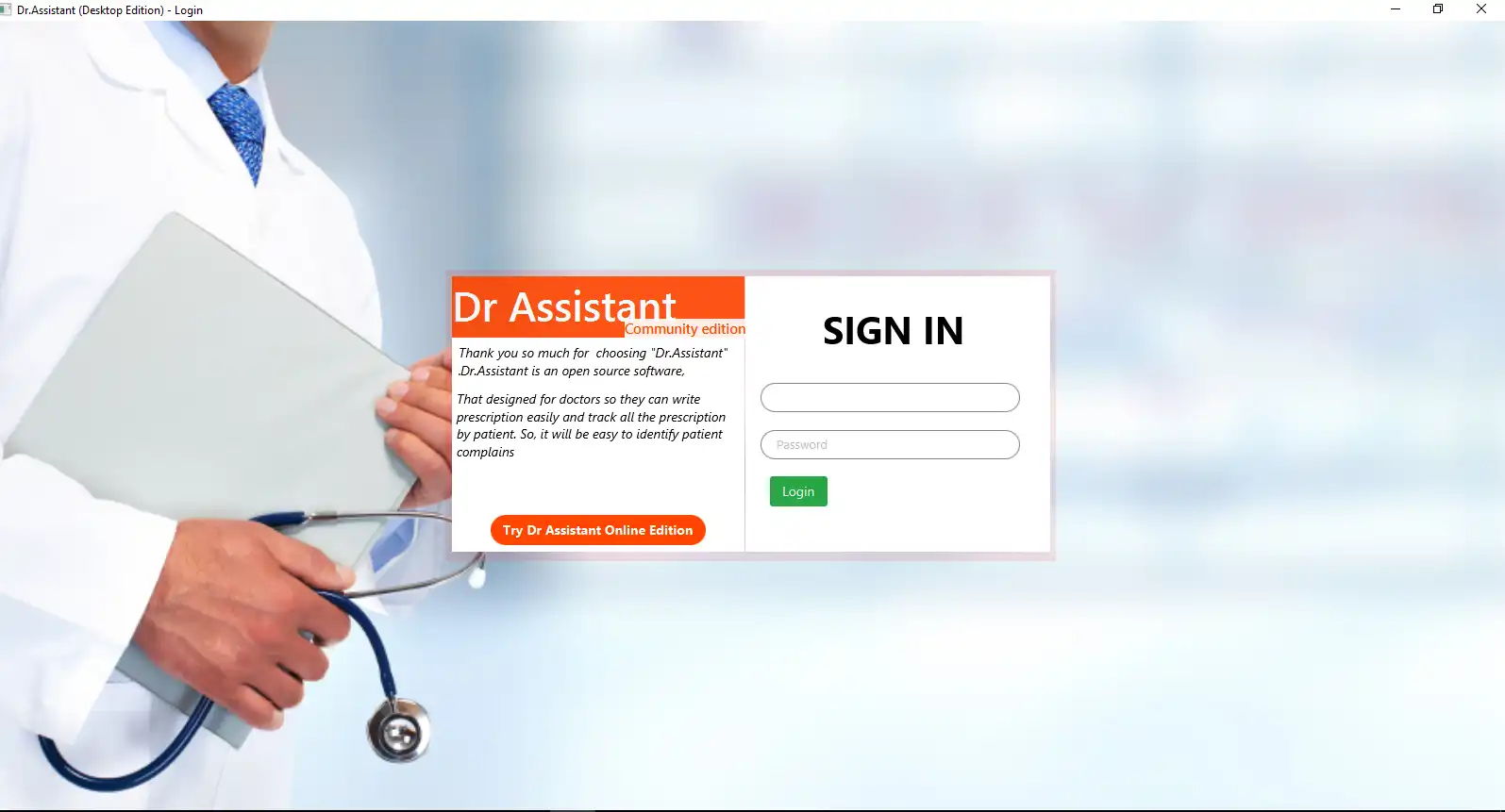 Download web tool or web app Dr Assistant