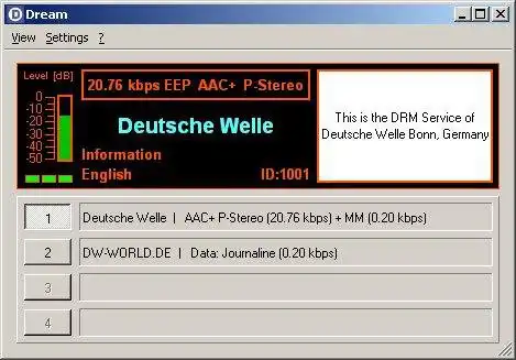 Download web tool or web app Dream AM/DRM Receiver