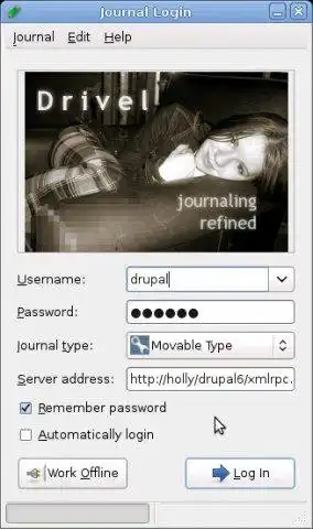 Download web tool or web app Drivel Journal Editor