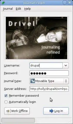 Web ツールまたは Web アプリ Drivel Journal Editor をダウンロード