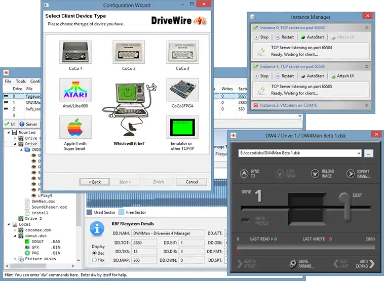 Загрузите веб-инструмент или веб-приложение DriveWire 4 Server