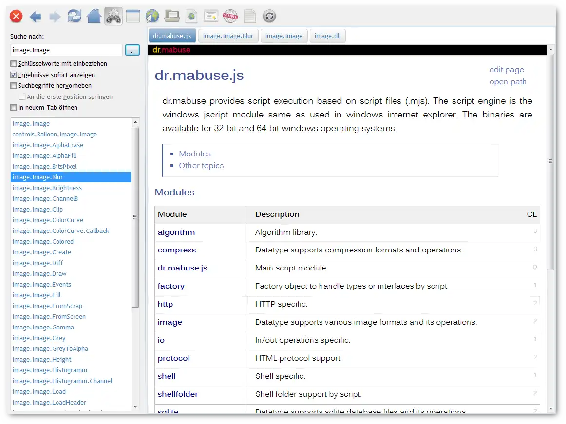 Download web tool or web app dr.mabuse.js