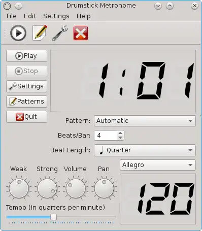 Descărcați instrumentul web sau aplicația web Drumstick Metronome