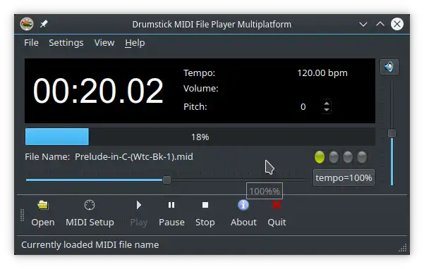 Web aracını veya web uygulamasını indirin Drumstick Multiplatform MIDI File Player