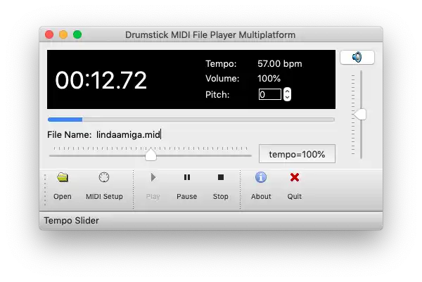 Descargue la herramienta web o la aplicación web Drumstick Multiplatform MIDI File Player