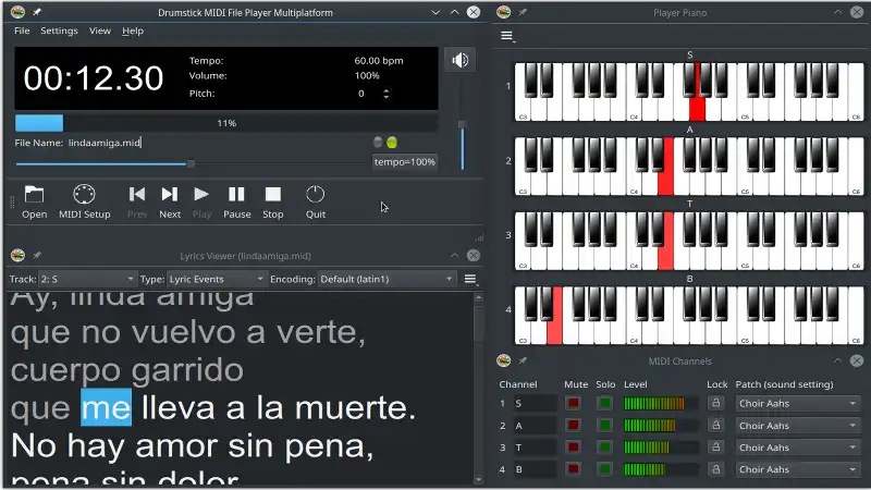 Завантажте веб-інструмент або веб-програвач Drumstick Multiplatform MIDI File Player