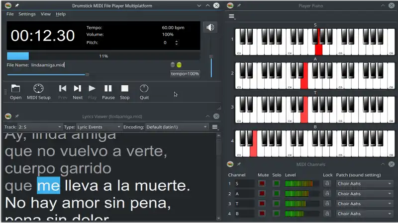 Baixe a ferramenta da web ou o aplicativo da web Drumstick Multiplatform MIDI File Player