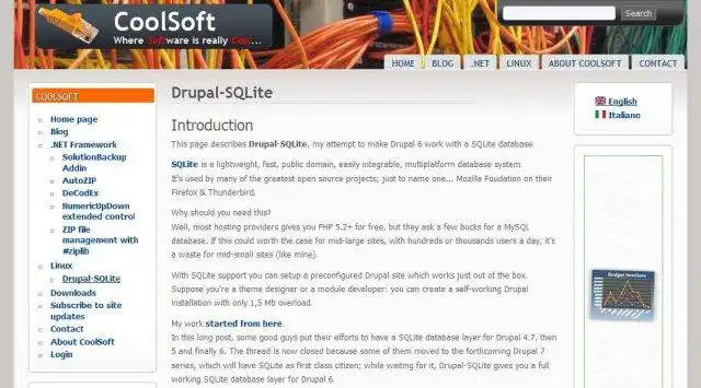 Download web tool or web app Drupal-SQLite