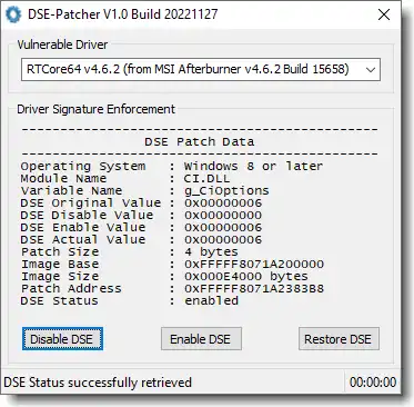 Unduh alat web atau aplikasi web DSE-Patcher