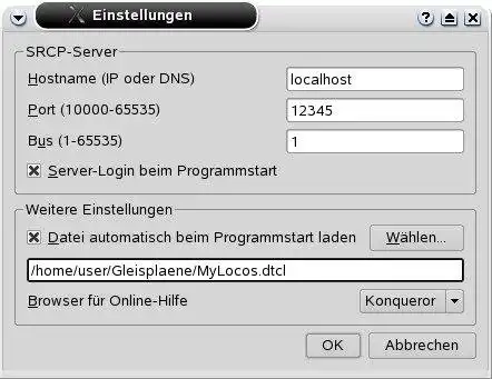 Mag-download ng web tool o web app dtcltiny - SRCP Model Train Controller