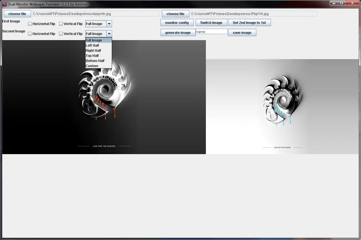 Download web tool or web app Dual Monitor Wallpaper Creator