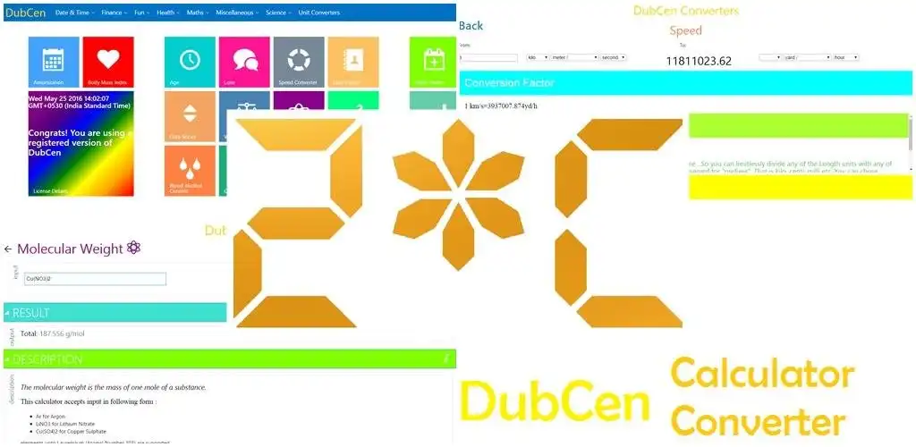 Download web tool or web app DubCen Calculator