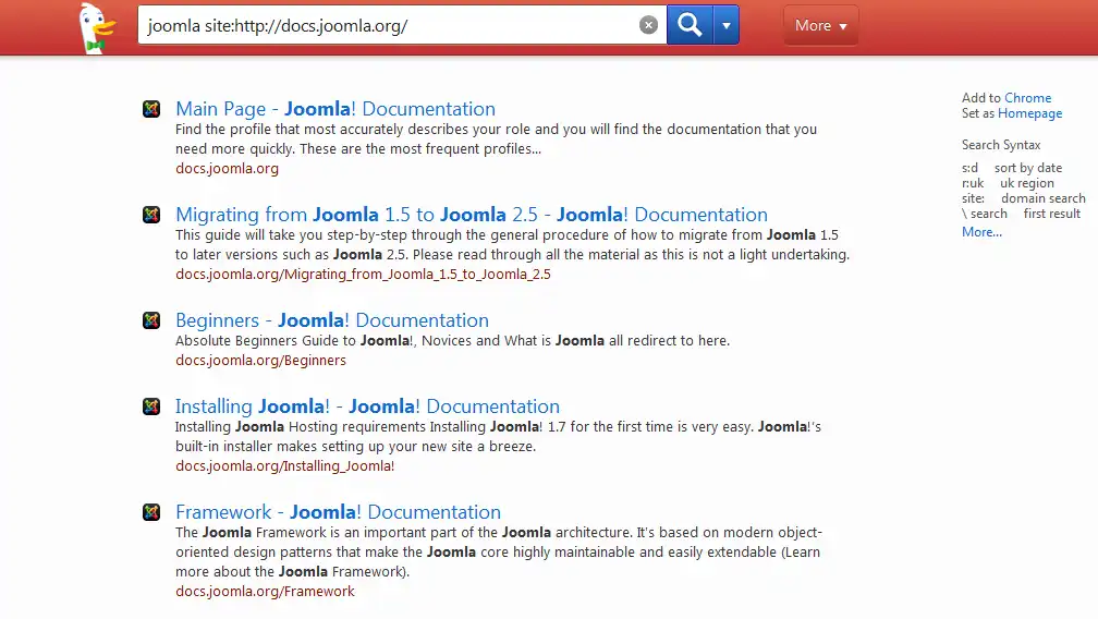 Download web tool or web app DuckDuckGo Search for Joomla