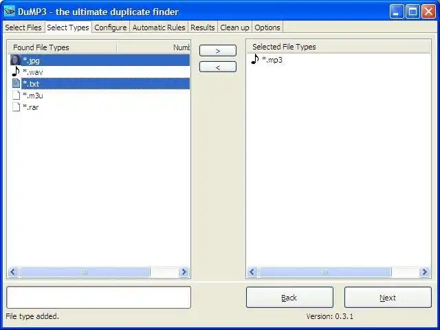 Download web tool or web app DuMP3 - duplicate  similar file finder
