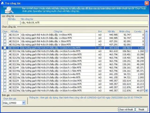Download web tool or web app Du toan XLS