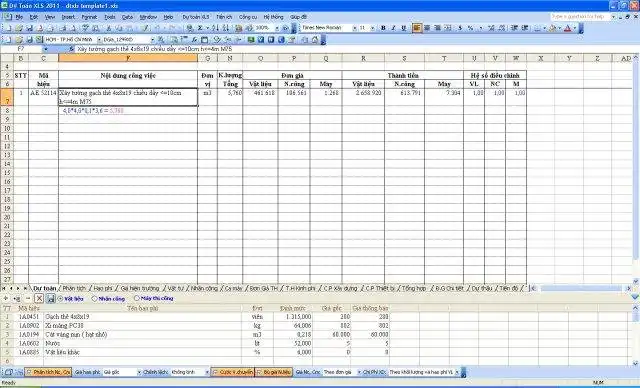 Download web tool or web app Du toan XLS
