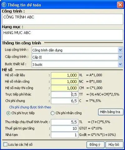 ดาวน์โหลดเครื่องมือเว็บหรือเว็บแอป Du toan XLS