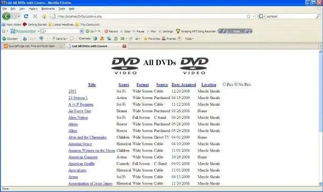 Download de webtool of web-app dvd-database