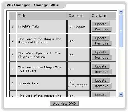 Download web tool or web app DVD Manager