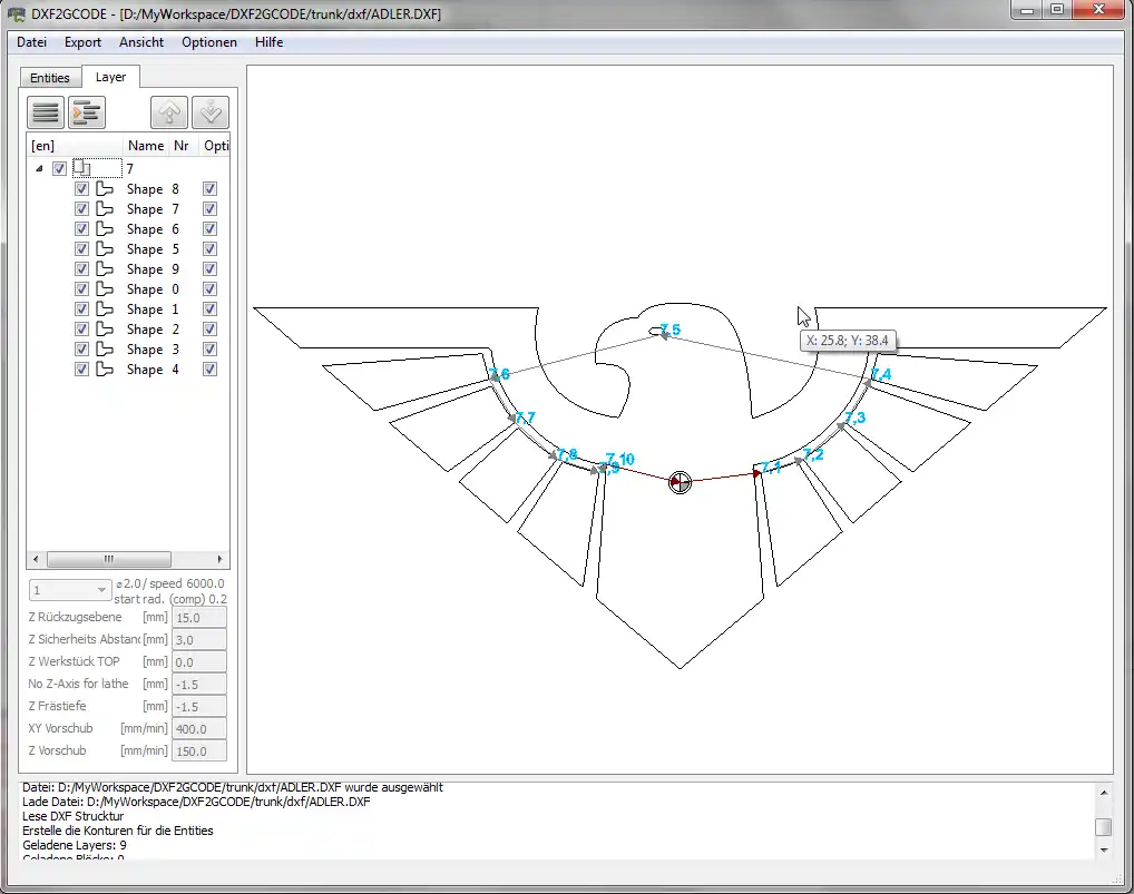 Download webtool of webapp dxf2gcode