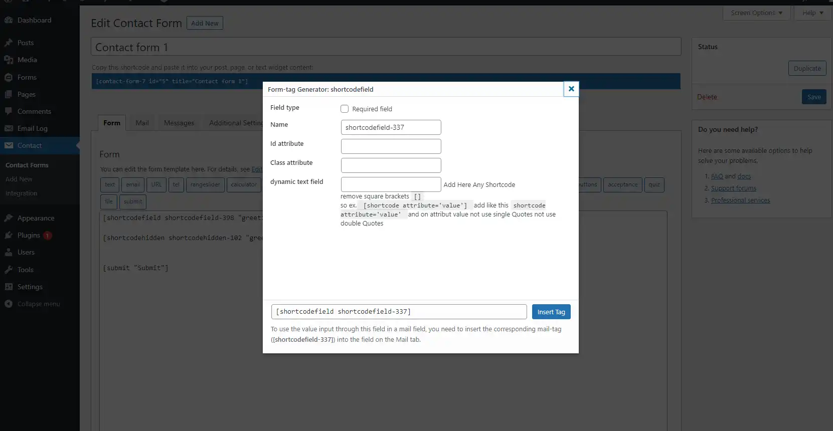 Download webtool of webapp Dynamisch tekstveld voor contactformulier 7