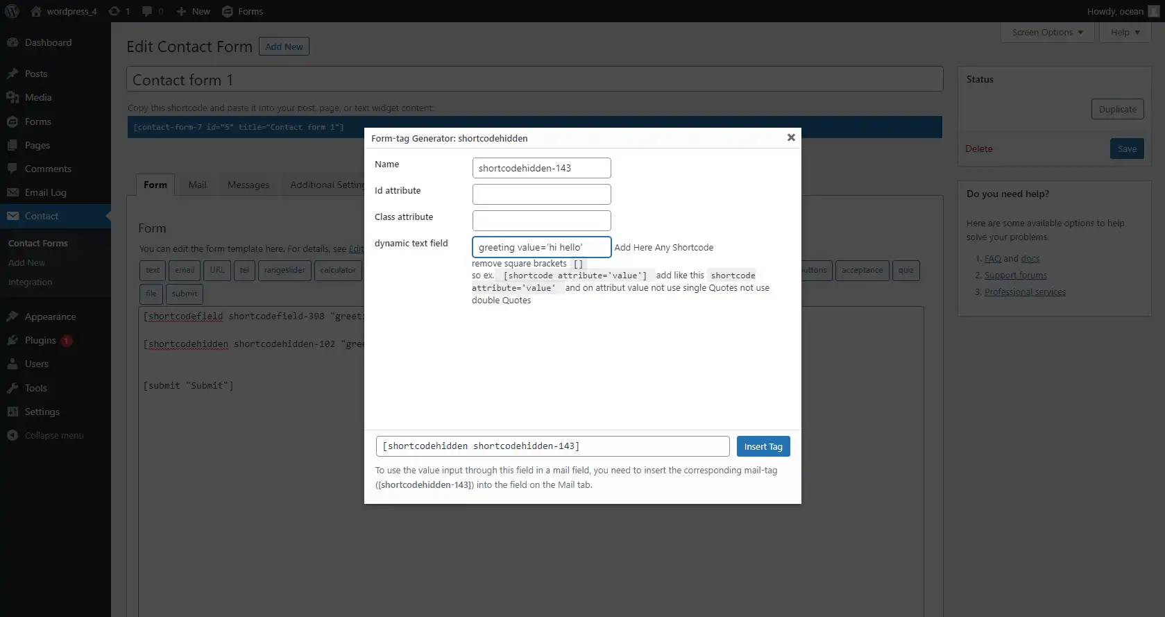 Download web tool or web app Dynamic text field for contact form 7