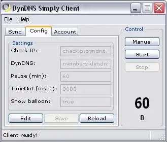 Muat turun alat web atau aplikasi web DynDNS Simply Client