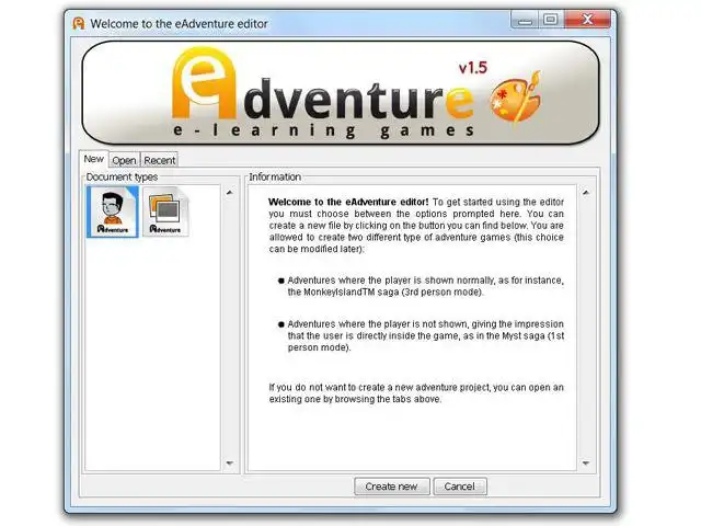 ഓൺലൈനിൽ Linux-ൽ വിൻഡോസിൽ പ്രവർത്തിക്കാൻ വെബ് ടൂൾ അല്ലെങ്കിൽ വെബ് ആപ്പ് eAdventure ഡൗൺലോഡ് ചെയ്യുക