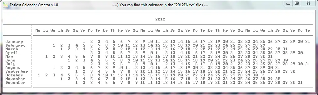 Descărcați instrumentul web sau aplicația web Easiest Calendar Creator