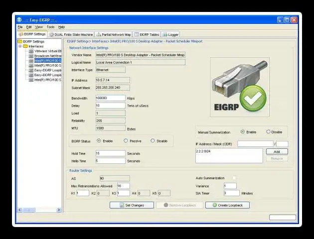 Download web tool or web app Easy-EIGRP