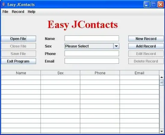 Download web tool or web app Easy JContacts