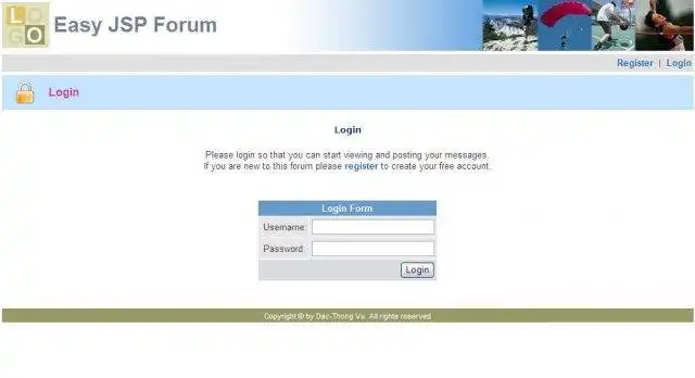 Download web tool or web app Easy JSP Forum