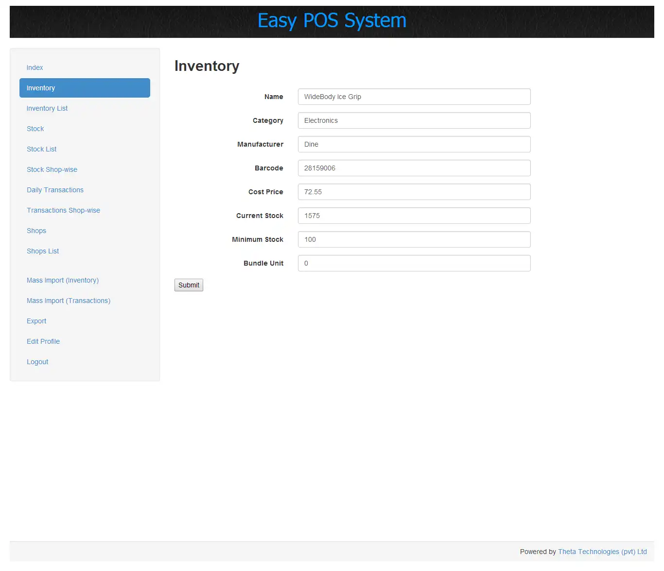 웹 도구 또는 웹 앱 다운로드 Easy POS System