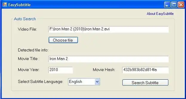 Download web tool or web app EasySubtitles